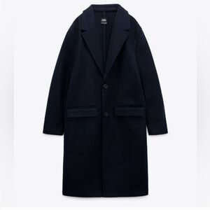 Zara Navy Blue Oversized Coat
